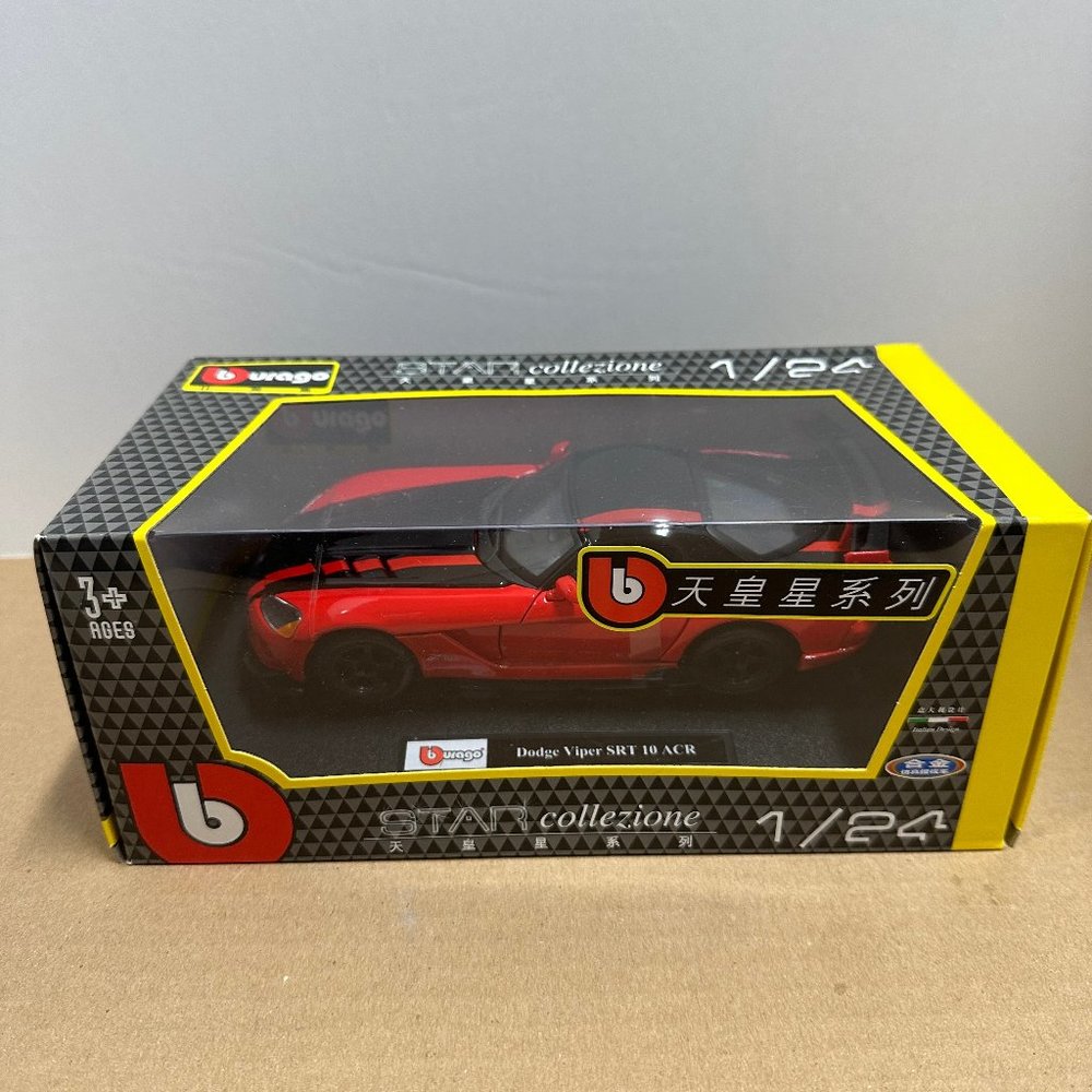 DODGE VIPER SRT 10 ACR 2007 RED/BLACK 1:24 Burago Auto DieCast
